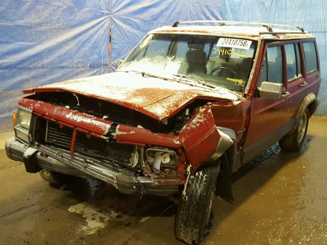 1J4FJ58S2NL243688 - 1992 JEEP CHEROKEE L RED photo 2