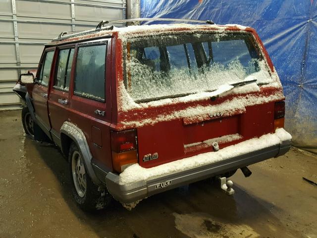 1J4FJ58S2NL243688 - 1992 JEEP CHEROKEE L RED photo 3