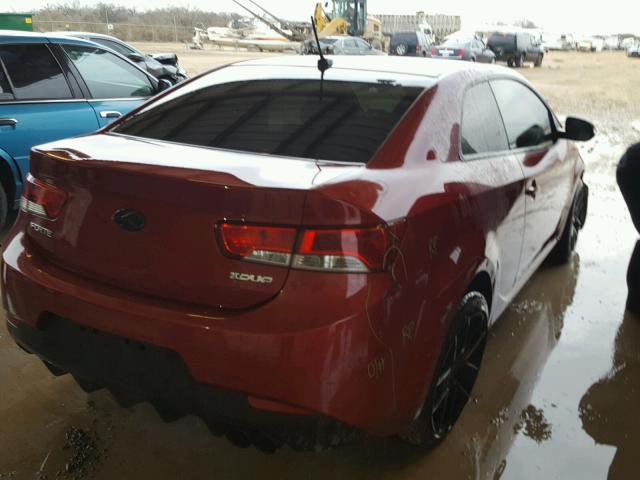 KNAFU6A23A5196017 - 2010 KIA FORTE EX BURGUNDY photo 4