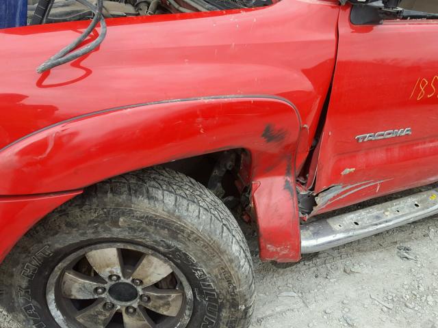 5TEMU52N35Z025798 - 2005 TOYOTA TACOMA DOU RED photo 9