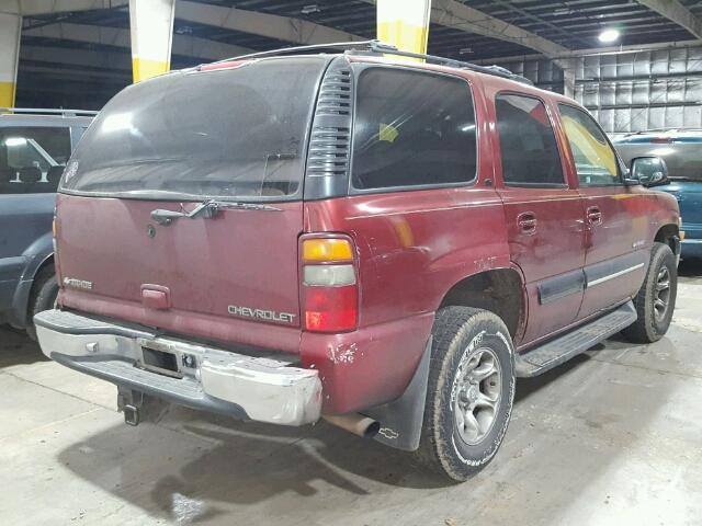 1GNEK13TX1R118265 - 2001 CHEVROLET TAHOE K150 BURGUNDY photo 4