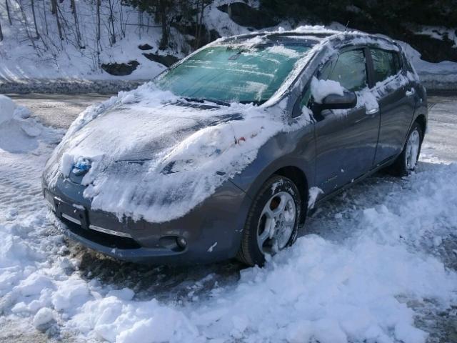 1N4AZ0CP9FC301205 - 2015 NISSAN LEAF S GRAY photo 2