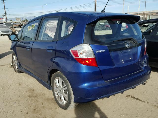 JHMGE88449S053872 - 2009 HONDA FIT SPORT BLUE photo 3