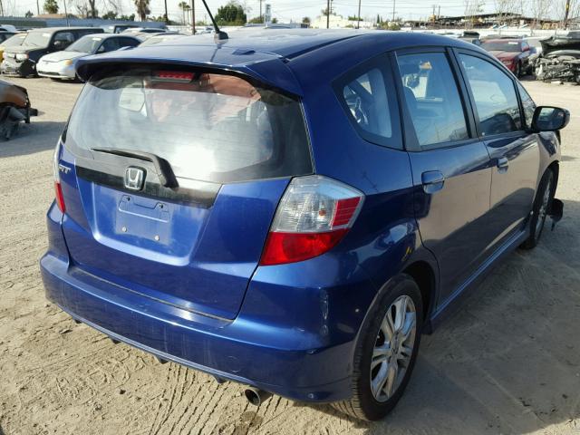 JHMGE88449S053872 - 2009 HONDA FIT SPORT BLUE photo 4