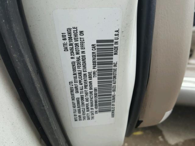 4S3BH665126301061 - 2002 SUBARU LEGACY OUT WHITE photo 10