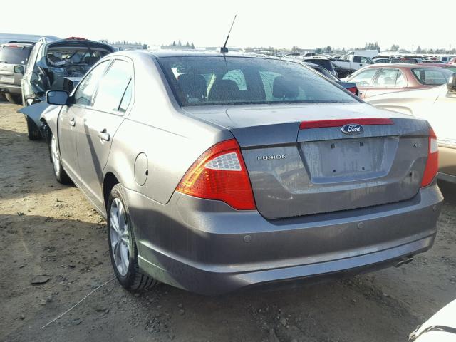 3FAHP0HA8CR378279 - 2012 FORD FUSION SE CHARCOAL photo 3