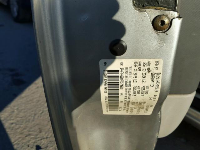 3A4FY48B87T574899 - 2007 CHRYSLER PT CRUISER SILVER photo 10