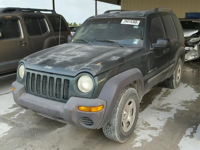 1J4GK48K52W359148 - 2002 JEEP LIBERTY SP GREEN photo 2