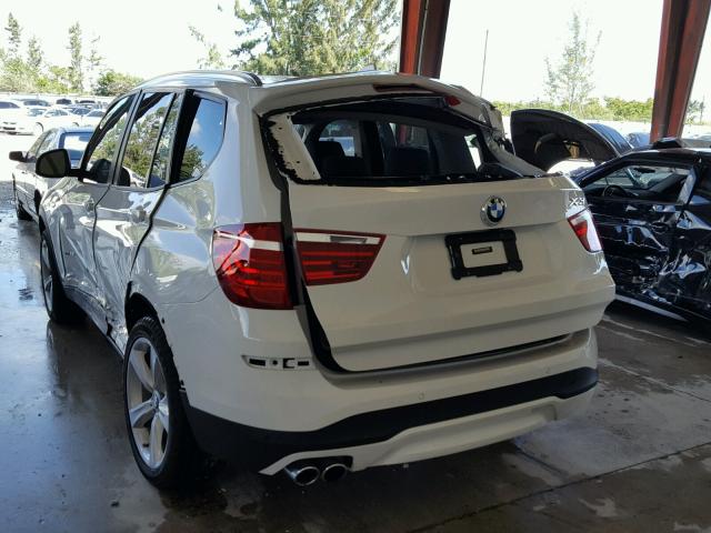 5UXWZ7C32H0X40769 - 2017 BMW X3 SDRIVE2 WHITE photo 3