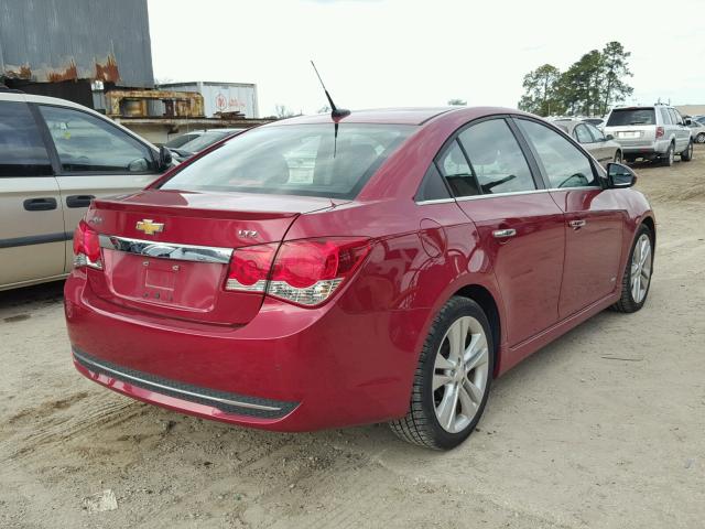 1G1PH5SC3C7228199 - 2012 CHEVROLET CRUZE LTZ RED photo 4