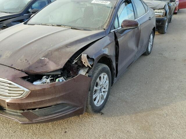 3FA6P0G77HR340952 - 2017 FORD FUSION S MAROON photo 9