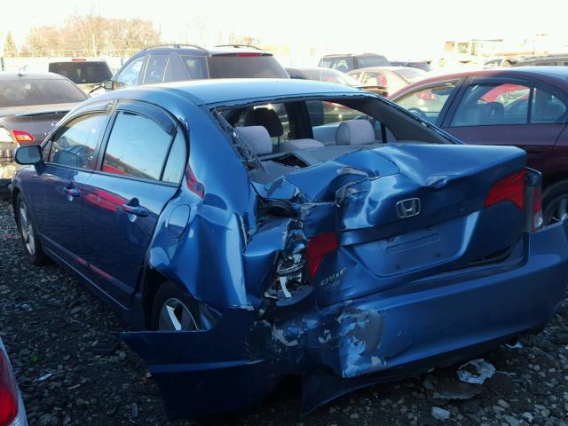1HGFA16857L121501 - 2007 HONDA CIVIC EX BLUE photo 3