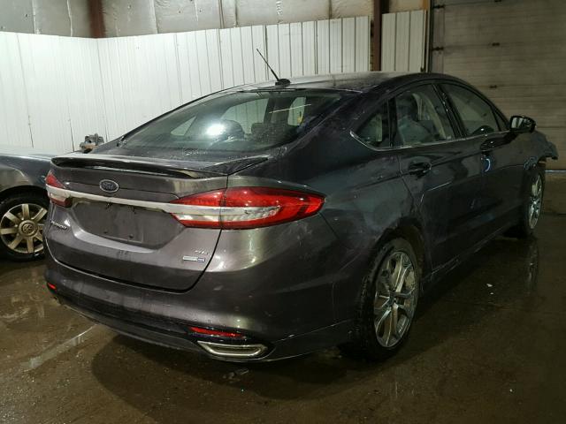 3FA6P0T94HR380607 - 2017 FORD FUSION SE GRAY photo 4