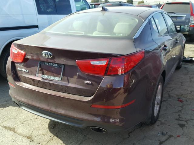 5XXGM4A7XFG394362 - 2015 KIA OPTIMA LX BURGUNDY photo 4