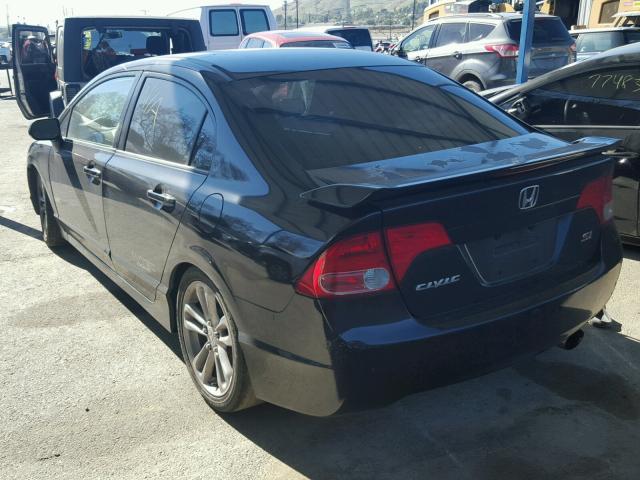 2HGFA55568H712742 - 2008 HONDA CIVIC SI BLACK photo 3