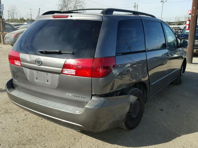 5TDZA23C65S259523 - 2005 TOYOTA SIENNA CE GRAY photo 4