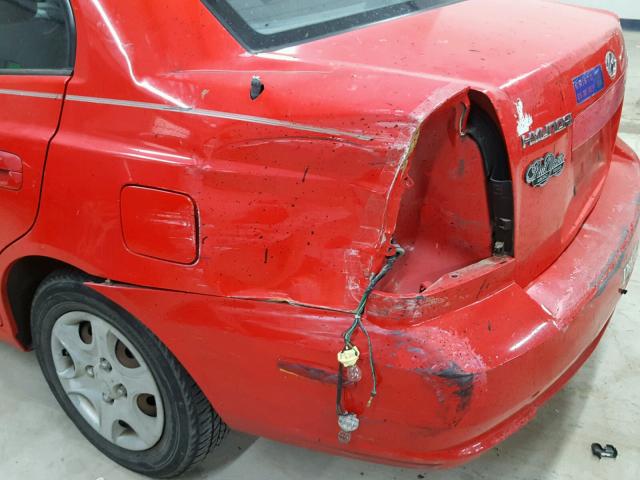 KMHCG45C35U655512 - 2005 HYUNDAI ACCENT GL RED photo 9