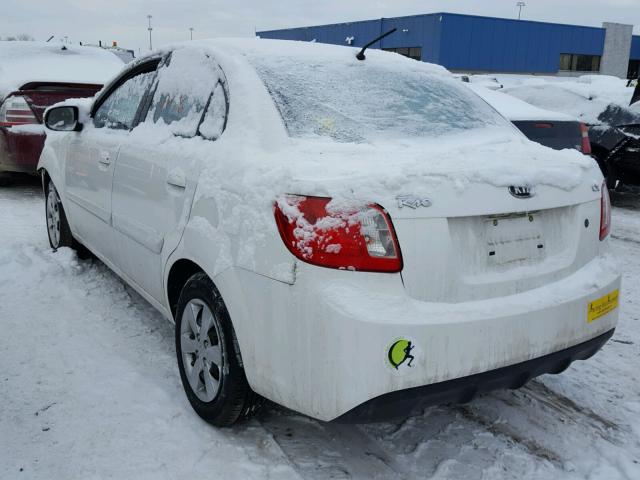 KNADH4A39A6684293 - 2010 KIA RIO LX WHITE photo 3