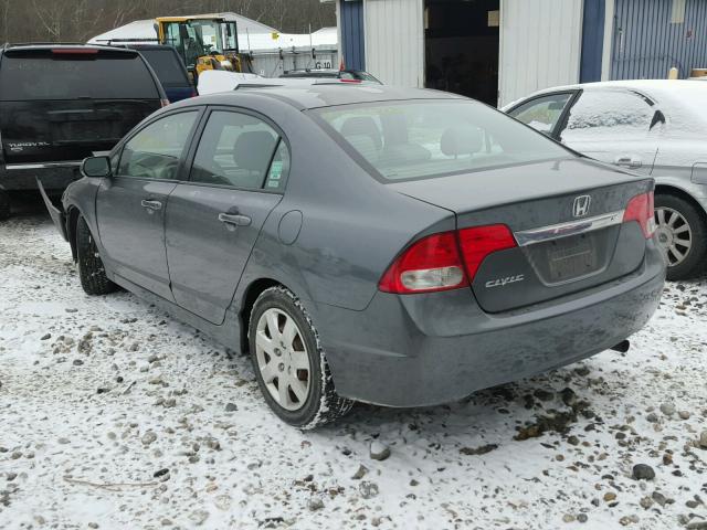 2HGFA16539H529534 - 2009 HONDA CIVIC LX GRAY photo 3