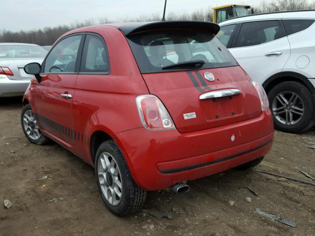 3C3CFFAR2CT228167 - 2012 FIAT 500 POP RED photo 3