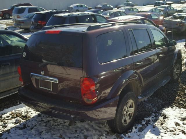 1D4HD48N85F612713 - 2005 DODGE DURANGO SL BURGUNDY photo 4