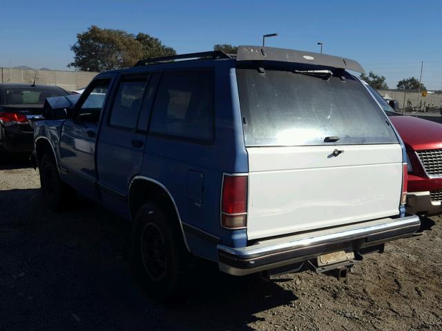 1GNCS13Z3N2169813 - 1992 CHEVROLET S10 BLAZER BLUE photo 3