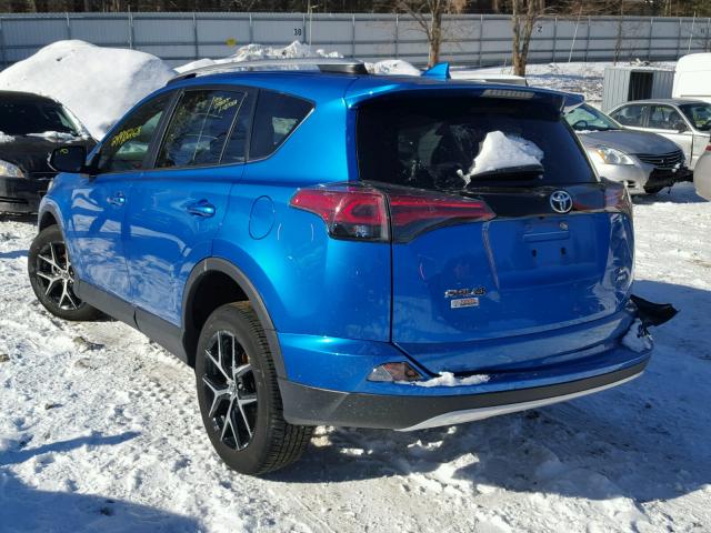 2T3JFREV5GW477766 - 2016 TOYOTA RAV4 SE BLUE photo 3