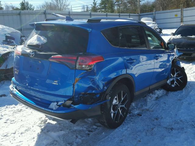 2T3JFREV5GW477766 - 2016 TOYOTA RAV4 SE BLUE photo 4