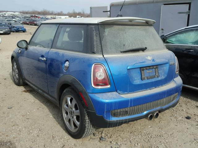 WMWMF73518TV38455 - 2008 MINI COOPER S BLUE photo 3