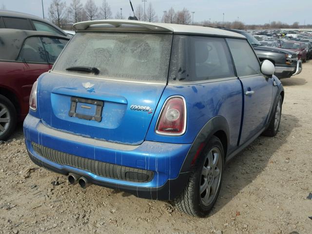 WMWMF73518TV38455 - 2008 MINI COOPER S BLUE photo 4