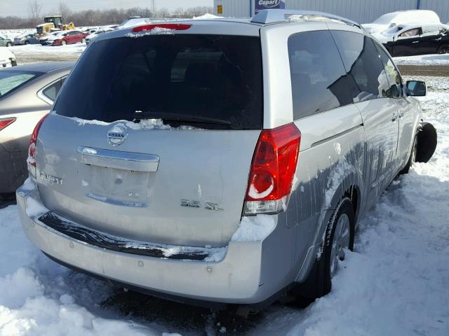 5N1BV28U18N104469 - 2008 NISSAN QUEST S SILVER photo 4