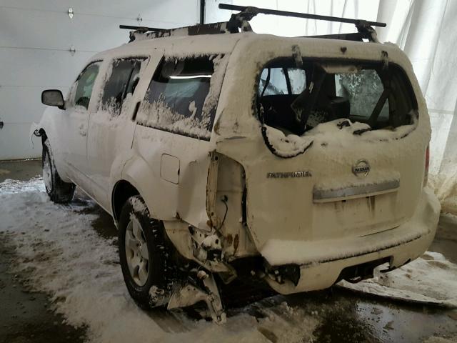 5N1AR18B18C667381 - 2008 NISSAN PATHFINDER WHITE photo 3