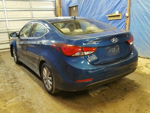 KMHDH4AE2GU520789 - 2016 HYUNDAI ELANTRA SE BLUE photo 3