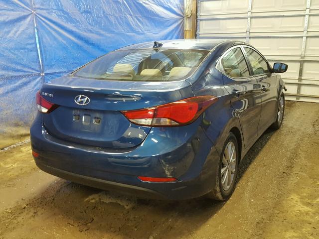 KMHDH4AE2GU520789 - 2016 HYUNDAI ELANTRA SE BLUE photo 4