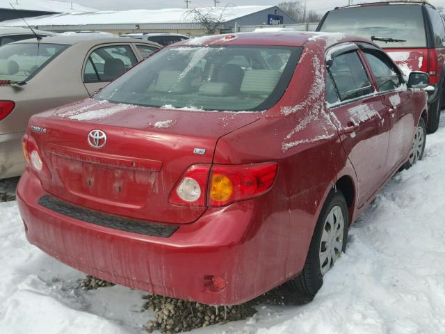 JTDBL40E79J019817 - 2009 TOYOTA COROLLA BA RED photo 4