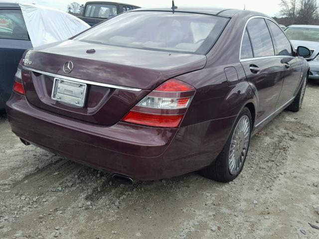 WDDNG76X77A063556 - 2007 MERCEDES-BENZ S 600 MAROON photo 4