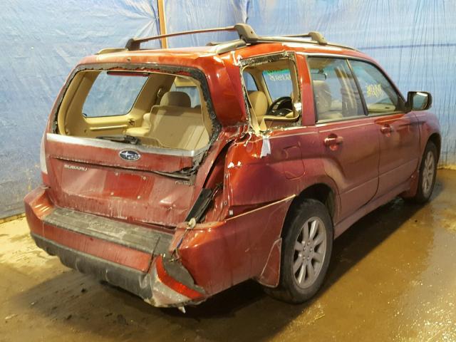 JF1SG65666H731746 - 2006 SUBARU FORESTER 2 MAROON photo 4