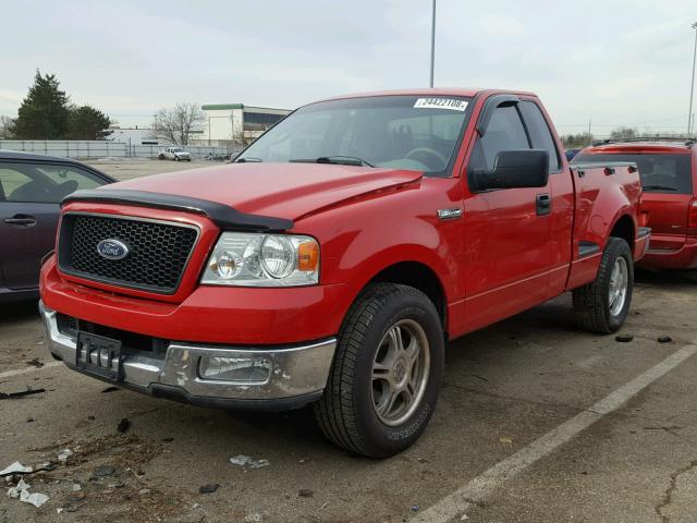 1FTRF02514KC00099 - 2004 FORD F150 RED photo 2