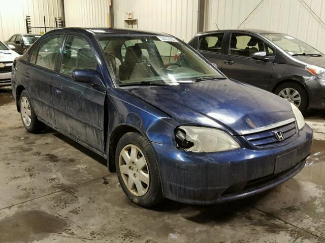 2HGES16892H905758 - 2002 HONDA CIVIC LX BLUE photo 1