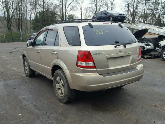 KNDJC733245264663 - 2004 KIA SORENTO EX GOLD photo 3