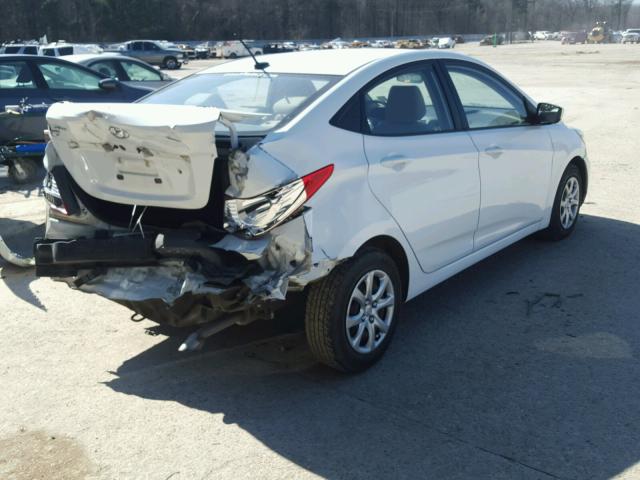 KMHCT4AE8EU679453 - 2014 HYUNDAI ACCENT GLS WHITE photo 4