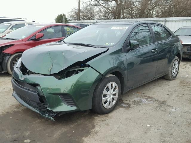 2T1BPRHE0EC042691 - 2014 TOYOTA COROLLA EC GREEN photo 2