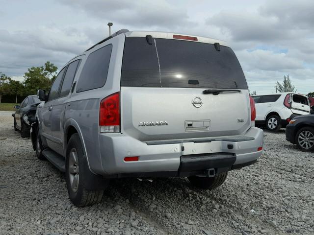 5N1BA08D78N607973 - 2008 NISSAN ARMADA SE SILVER photo 3