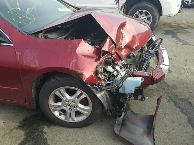 1HGCM56346A053269 - 2006 HONDA ACCORD SE BURGUNDY photo 9