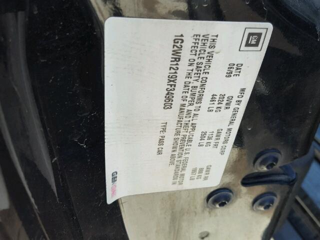 1G2WR1219XF349603 - 1999 PONTIAC GRAND PRIX BLACK photo 10