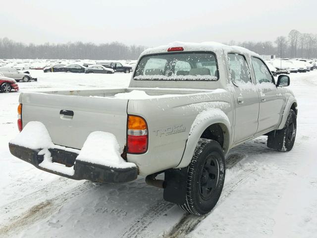 5TEGN92N72Z074421 - 2002 TOYOTA TACOMA DOU SILVER photo 4