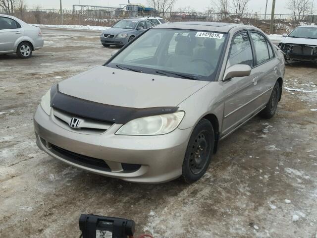 2HGES166X5H031147 - 2005 HONDA CIVIC LX BEIGE photo 2