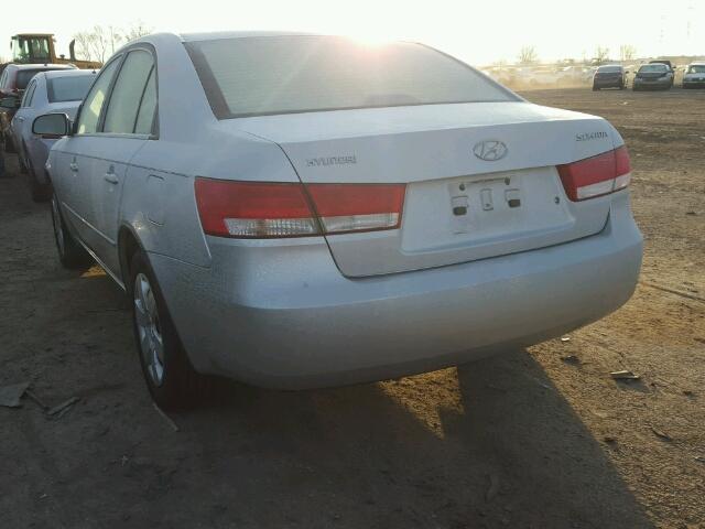 5NPET46C66H058129 - 2006 HYUNDAI SONATA GL SILVER photo 3