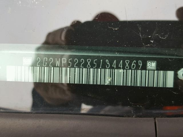 2G2WP522851344869 - 2005 PONTIAC GRAND PRIX Gümüş foto 10