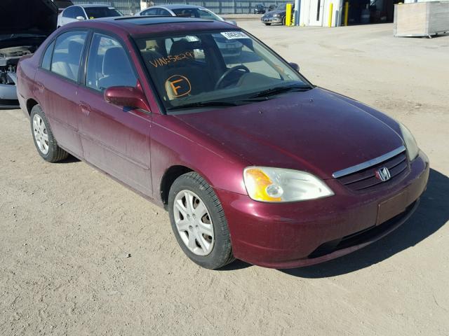 2HGES26713H582935 - 2003 HONDA CIVIC EX მუქწითელი ფოტო 1